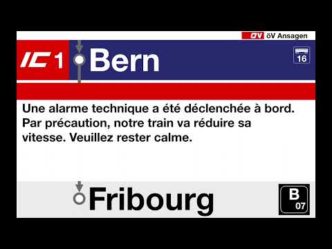 SBB Sonderdurchsage • Technischer Alarm (De, Fr, It, En)