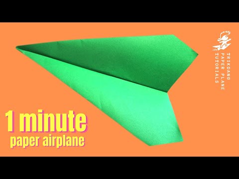 1 MINUTE PAPER AIRPLANE - How to make an Easy paper airplane that flies Far for KIDS | Sparrow