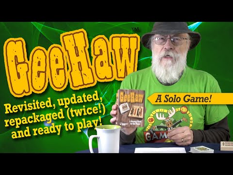 Gee Haw, the solo game of Cards & Pegs, is back in my game room and on the (virtual) store shelves!