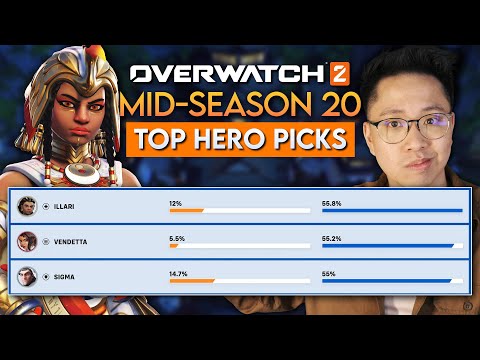 Who is the BEST HERO for EVERY ROLE in Mid-Season 20 of Overwatch 2?