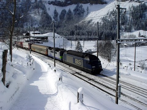 2005-02 [SD] 072 BLS Kandersteg Station Bahnhof Winter - SNOW - Lots of snow! Before BLS basetunnel!