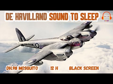 PROPELLER PLANE SOUND TO FALL ASLEEP FAST | SLEEP DEEPLY | BLACK SCREEN | DE HAVILLAND MOSQUITO ✈️😴