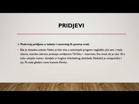 Hrvatski jezik - 5. razred - Pridjevi - Vježba