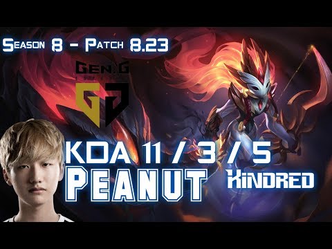 GEN Peanut KINDRED vs NIDALEE Jungle - Patch 8.23 KR Ranked