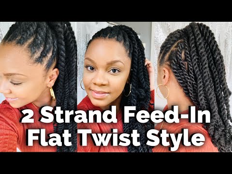 Feed-in Flat Twists Style w/ Marley Hair Extensions