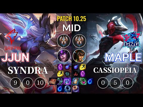 GRF jjun Syndra vs LNG Maple Cassiopeia Mid - KR Patch 10.25