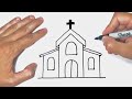 How to draw a Church Step by Step