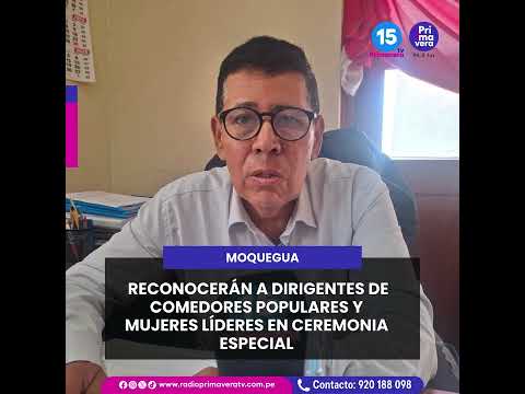 La Municipalidad Provincial Mariscal Nieto anunció una ceremonia de reconocimiento a mujeres líderes