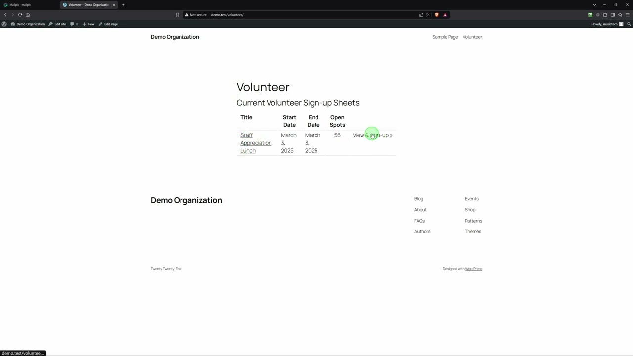 How to create Volunteer Sign Up Sheets on your WordPress site, for free!