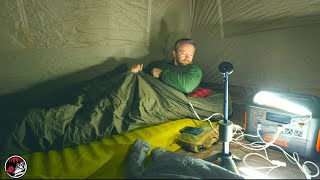 Cold Weather Camping in a MASSIVE Hot Tent with Gas Heat