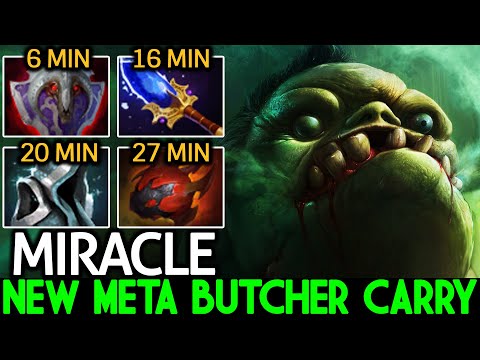 MIRACLE [Pudge] New Meta Butcher Carry Imba Scepter Dota 2