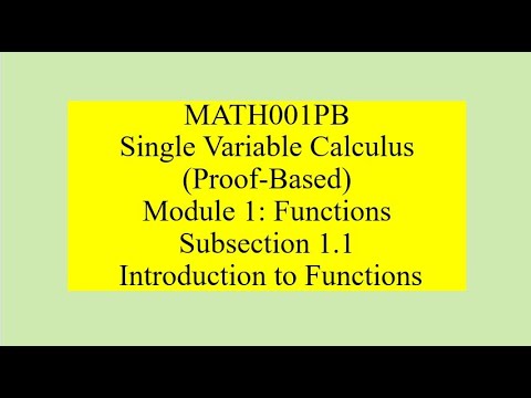 MATH001PB Lecture 1 Introduction to Functions