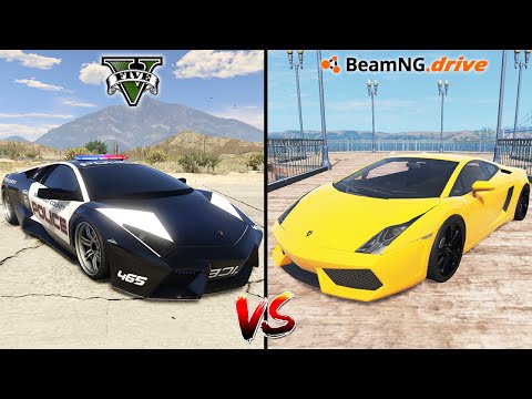 GTA 5 POLICE LAMBORGHINI VS BEAMNG LAMBORGHINI VS TEARDOWN LAMBORGHINI - WHICH IS BEST?