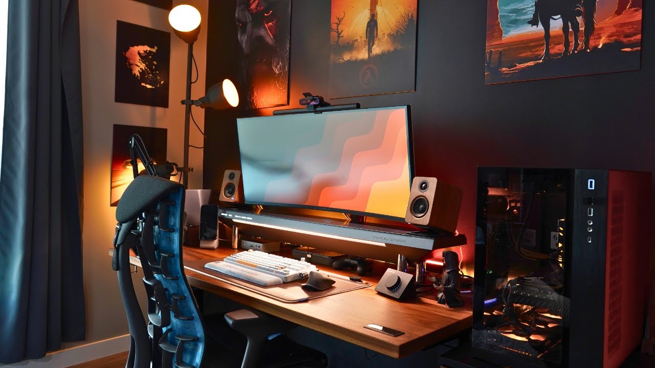 Modern and Moody Desk Setup 2024 - Home Office Ideas!