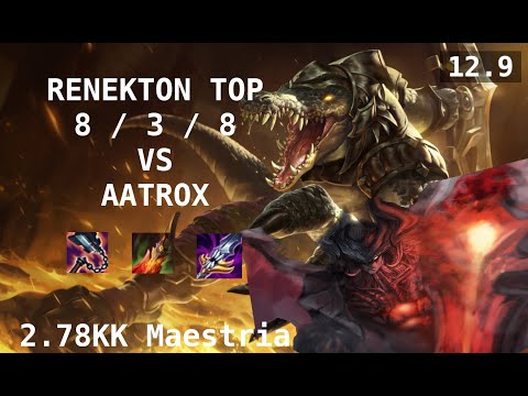 RENEKTON vs AATROX - TOP LANE - 8/3/8 - 2.78kk de MAESTRIA - GranMaster - 12.9