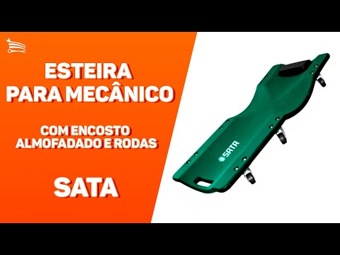Esteira para Mecânico com Encosto Almofadado e Rodas SATA-ST95999SC - Vídeo
