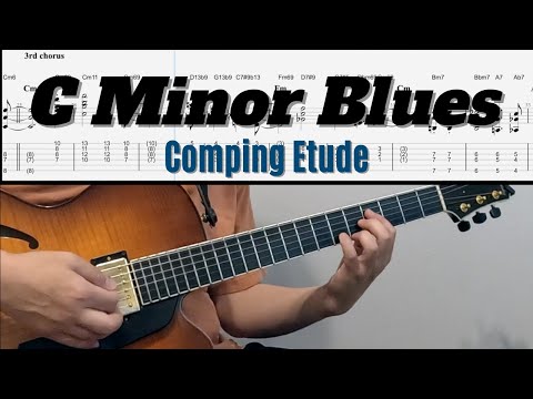 Spice up your comping🔥 / C minor blues comping etude/ *note* bar 6 beat 3 it's Db triad