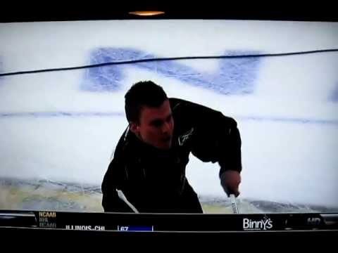 Ernie Halvorsen 'Shoots the Puck' at the Blackhawks game