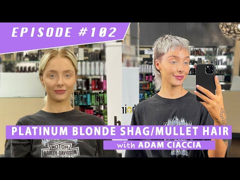 Platinum Blonde Shag/Mullet Hair - Episode #102 of HairTube© 2021