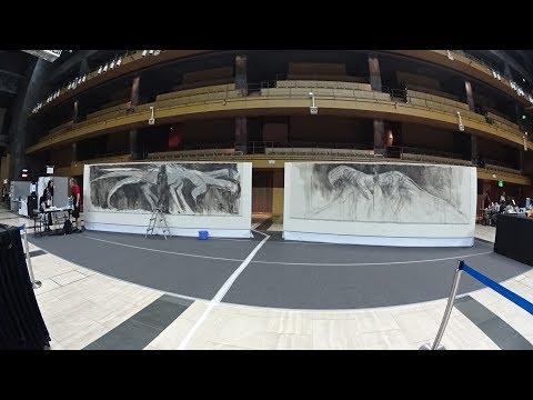 第56回日本SF大会一般公開企画 加藤直之氏ライブペインティング 2面表示