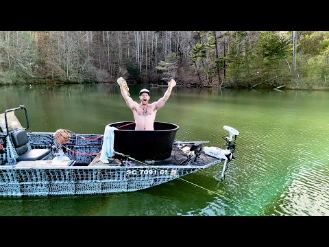 2 Days Camping and Fishing from a Hot Tub ON my BOAT! 