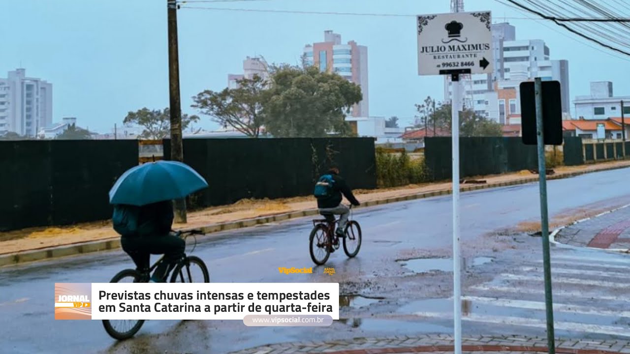 Alerta: Previstas chuvas intensas e tempestades em Santa Catarina a partir de quarta-feira