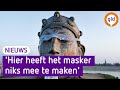 Kunstwerk Nijmegen krijgt blinddoek om van klimaatbeweging Extinction Rebellion