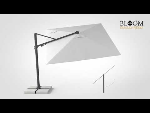 BLOOM GARTENMÖBEL - ANTARES SONNENSCHIRM AMPELSCHIRM 3X3M