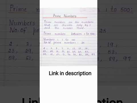 Prime Numbers || Prime Numbers: Definition, Prime Numbers between 1 to 500