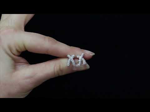 9ct White Gold 0.25ct Diamond Kiss Stud Earrings - Hatton Jewellers London HJ508