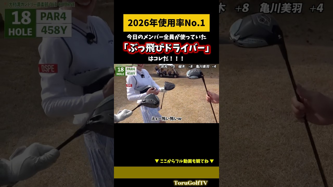 【使用率No.1ドライバー】軽く振っても250Yも飛ぶ美女の使っているドライバーは売れ筋No1のアレだった...！