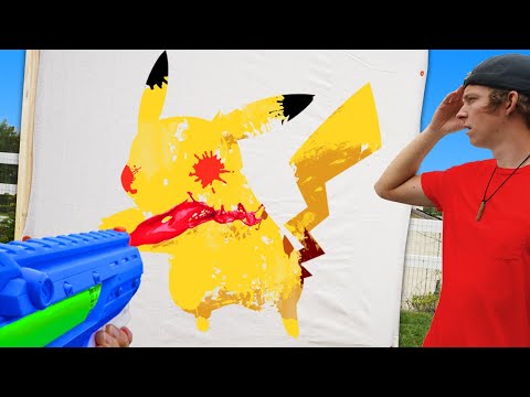 Super Soaker PAINT Gun Pictionary!! *WINNER GETS $1000*
