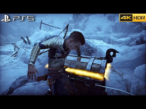 Atreus tries to break the chest like Kratos Scene - God Of War Ragnarok [4K 60FPS HDR]