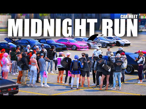 CARMEET SEKALIGUS MIDNIGHT RUN TERBESAR DIKOTA !!! GTA 5 ROLEPLAY