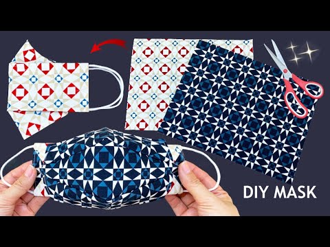 New Style 2 In 1! Diy 3D Face Mask No Fog On Glasses Very Easy Pattern Sewing Tutorial | Mask Ideas