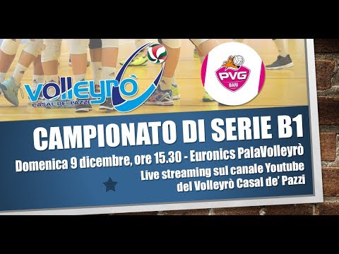 Ore 15.30 - Campionato serie B1 - 9^ g. - girone D: Volleyrò CDP vs PVG Bari