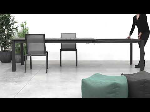 Table extensible de jardin aluminium gris Koni L 160/240 cm