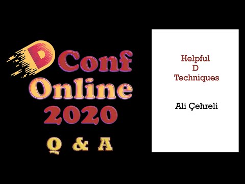 DConf Online 2020 Q & A Livestream - Ali Çehreli (Day One) (v2.0)