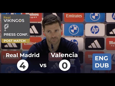 Real Madrid 4 - 0 Valencia FC - Engish Dub Post-Match Press Conference La Liga Xabi Alonso 25/26