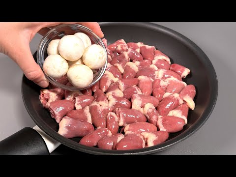 Very tasty!💯This is how I cook the most tender chicken hearts for a hearty dinner!
