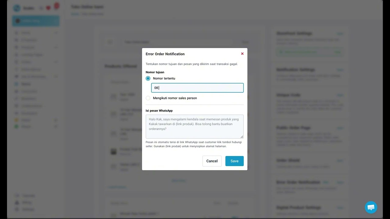 Cara Setting Tombol Hubungi Seller via WhatsApp - klik untuk memutar video
