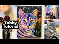 Gray Tabby Cat Painting Techniques Step By Step In Acrylic Paint Beginners