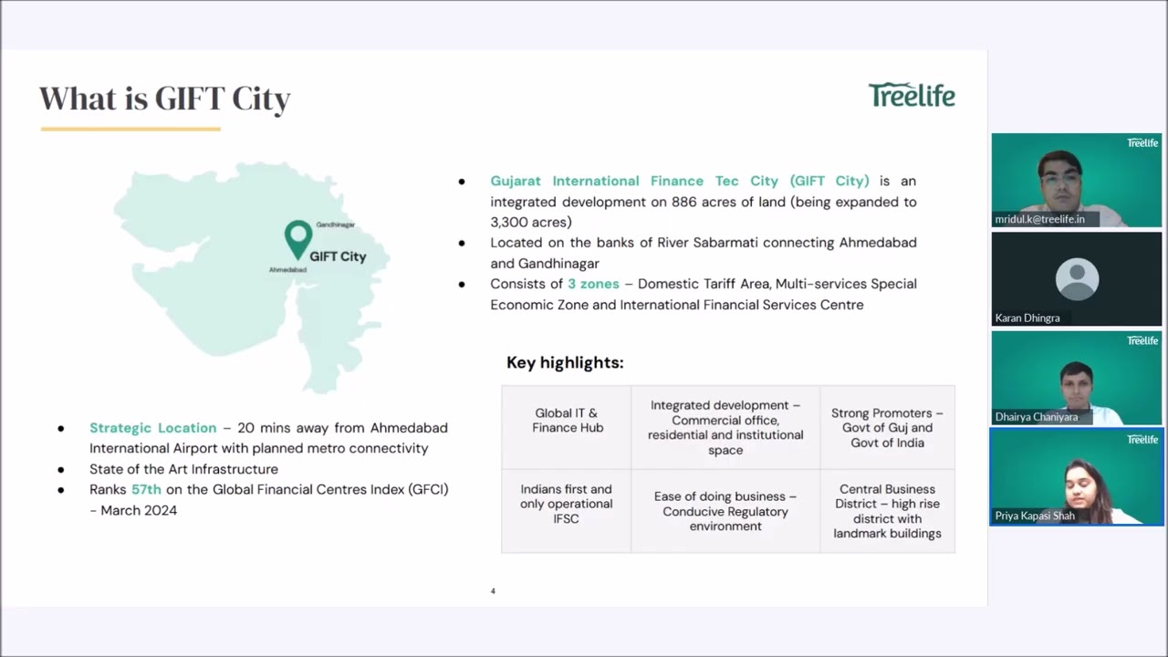 Webinar on Opportunities in Gift City   India's First IFSC  -  Treelife