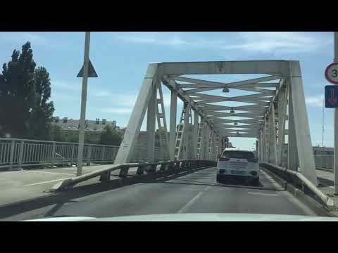 Driving in Hungary: City of Győr - loop around the center *Belváros*