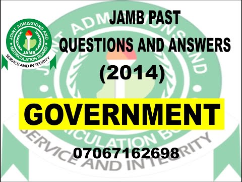 JAMB 2021 GOVERNMENT PREP JAMB 2014 GOVERNMENT PAST QUESTIONS AND ANSWERS