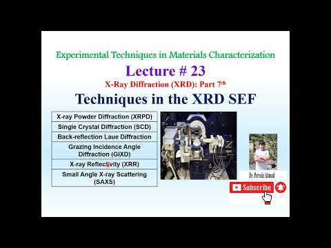 Techniques in the XRD SEF