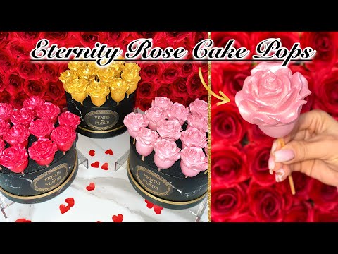 ETERNITY ROSE INSPIRED CAKE POPS | DIY Rose Cake Pop Bouquet | Valentine's Day Rose Cake Pops