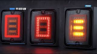 Univerzální LED zadní světlo 3v1 – obrysové / brzdové / směrové, 12–30 V, kulaté zapuštěné, kabel 1 m