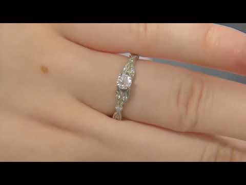 0.50 Carat Vintage Inspired Side Stone Diamond Engagement Ring SD069