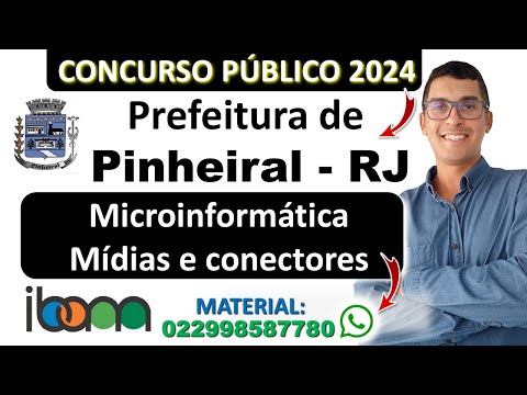 Microinformática - Mídias e conectores | Concurso Prefeitura de Pinheiral RJ 2024 | Banca IBAM